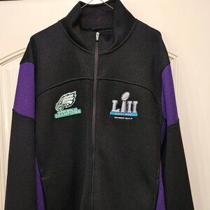 SUPER BOWL 52 CHAMPION PHILADELPHIA EAGLES NFL JACKET G-III MENS XL BLACK PURPLE